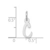 10k White Gold Small Slanted Block Initial C Charm