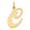 10K Yellow Gold Large Fancy Script Letter C Initial Charm