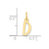 10K Yellow Gold Small Slanted Block Initial D Charm
