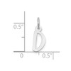 10k White Gold Small Slanted Block Initial D Charm
