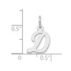 10k White Gold Small Script Initial D Charm 10YC659D