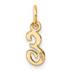 14K Yellow Gold Small Script Letter E Initial Charm
