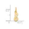 14K Yellow Gold Small Script Letter E Initial Charm