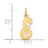 10K Yellow Gold Medium Script Letter E Initial Charm