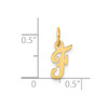 14K Yellow Gold Small Script Letter F Initial Charm