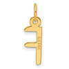 14K Yellow Gold Slanted Block Letter F Initial Charm