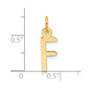 14K Yellow Gold Slanted Block Letter F Initial Charm