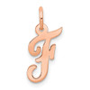 14k Rose Gold Small Script Letter F Initial Charm