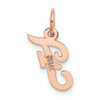 14k Rose Gold Small Script Letter F Initial Charm