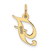 10K Yellow Gold Small Fancy Script Initial F Charm