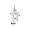 10k White Gold Cutout Letter F Initial Charm