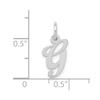 10k White Gold Small Fancy Script Initial G Charm