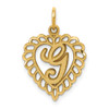 10K Yellow Gold Initial G Charm