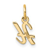 14K Yellow Gold Small Script Letter H Initial Charm