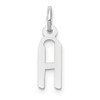 10k White Gold Small Slanted Block Initial H Charm