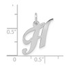 10k White Gold Small Fancy Script Initial H Charm