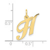10K Yellow Gold Small Fancy Script Initial H Charm