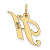 10K Yellow Gold Small Fancy Script Initial H Charm