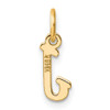 14K Yellow Gold Small Script Letter J Initial Charm