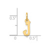 14K Yellow Gold Small Script Letter J Initial Charm
