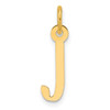 14K Yellow Gold Slanted Block Letter J Initial Charm