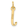 14K Yellow Gold Slanted Block Letter J Initial Charm