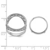 14k White Gold Ladies Polished Twisted Wire Scroll Design 16.5mm Coin Bezel Ring