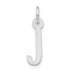 10k White Gold Large Slanted Block Initial J Charm