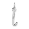 10k White Gold Large Slanted Block Initial J Charm