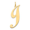 10K Yellow Gold Large Fancy Script Letter J Initial Charm