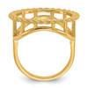 14k Yellow Gold Ladies Polished Rope 16.5mm Coin Bezel Ring