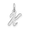 10k White Gold Small Script Initial K Charm 10WC1556K