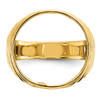 14k Yellow Gold Mens Polished Ribbed Edge 16.5mm Coin Bezel Ring