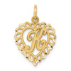 10K Yellow Gold Initial K Charm