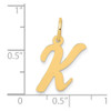 10K Yellow Gold Medium Script Letter K Initial Charm