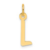 14K Yellow Gold Slanted Block Letter L Initial Charm