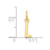 10K Yellow Gold Small Slanted Block Initial L Charm
