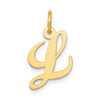 10K Yellow Gold Small Fancy Script Initial L Charm