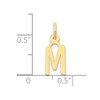 10K Yellow Gold Small Slanted Block Initial M Charm
