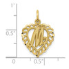 10K Yellow Gold Initial M Charm