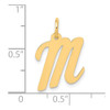 10K Yellow Gold Medium Script Letter M Initial Charm