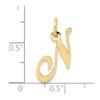 10K Yellow Gold Small Fancy Script Initial N Charm