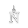 10k White Gold Cutout Letter N Initial Charm