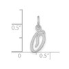 14K White Gold Casted Script Letter O Initial Charm