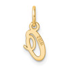 14K Yellow Gold Small Script Letter O Initial Charm