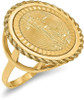 14k Yellow Gold 1/10oz American Eagle Diamond-Cut Coin Ring CR14D/10AEC