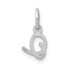 14K White Gold Upper case Letter O Initial Charm