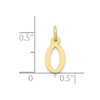 10K Yellow Gold Small Slanted Block Initial O Charm