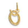 10k Yellow Gold Letter o Initial Charm