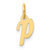 14K Yellow Gold Small Script Letter P Initial Charm